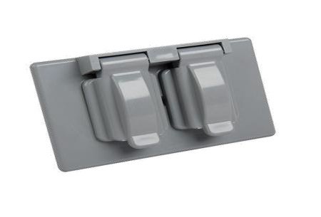TAPA PLASTICA DOBLE P/INTEMPERIE, GRIS PLOMO LUMISTAR