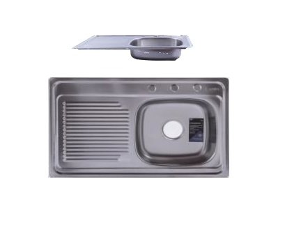 FREGADERO ACERO INOX UNA PONCHERA C/ESCURRIDOR IZQ 840x500x150mm FAGUAX