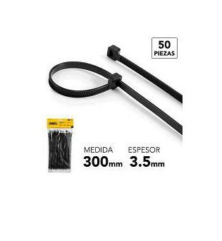 TIRRAP PLASTICO NEGRO 3.5X300MM EXXEL (50PZAS)