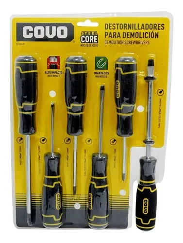 JUEGO DE 6 DESTORNILLADORES DE DEMOLICION COVO