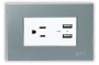 TOMACORRIENTE + USB PLATA SERIE Z IGOTO