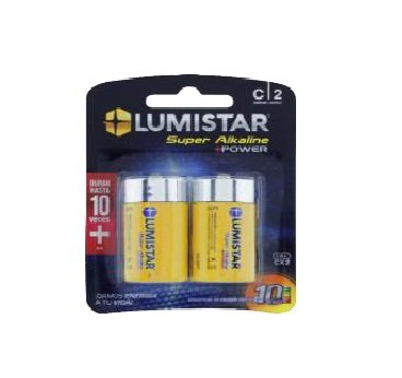 BATERIA SUPER ALKALINE 1.5V CLR14 LUMISTAR (2PCS/BLISTER)