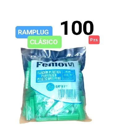 RAMPLUG PLASTICO VERDE 1/4X1" FEMOIN (PTE 100PZAS)