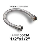 CANILLA METAL TEJIDA FLEXIBLE 1/2" x 1/2" 55 CM LF