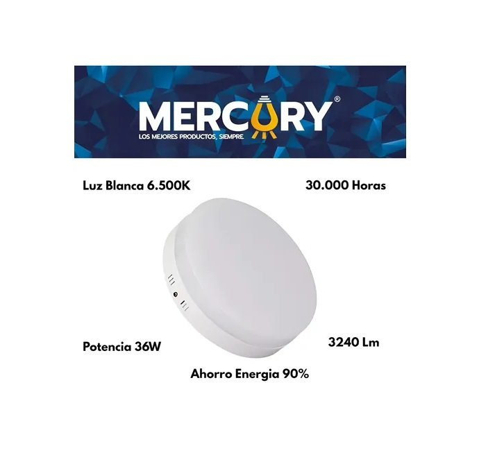 PANEL LED 36W BORDE INFINITO SUPERFICIAL REDONDO MERCURY