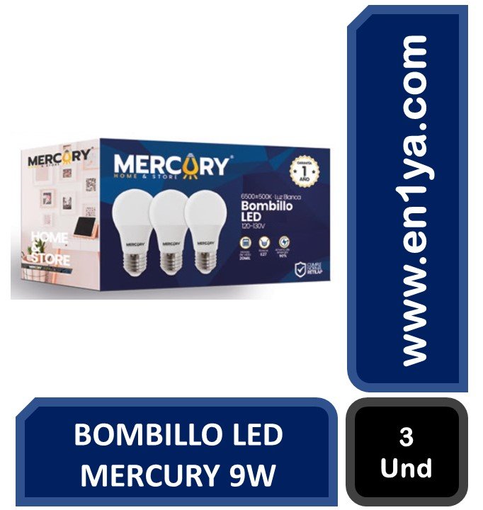 BOMBILLO LED 9W MERCURY KITx3