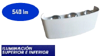 LAMPARA DECORATIVA P/PARED 3 LUCES BLANCA 6W 3000K LUMISTAR