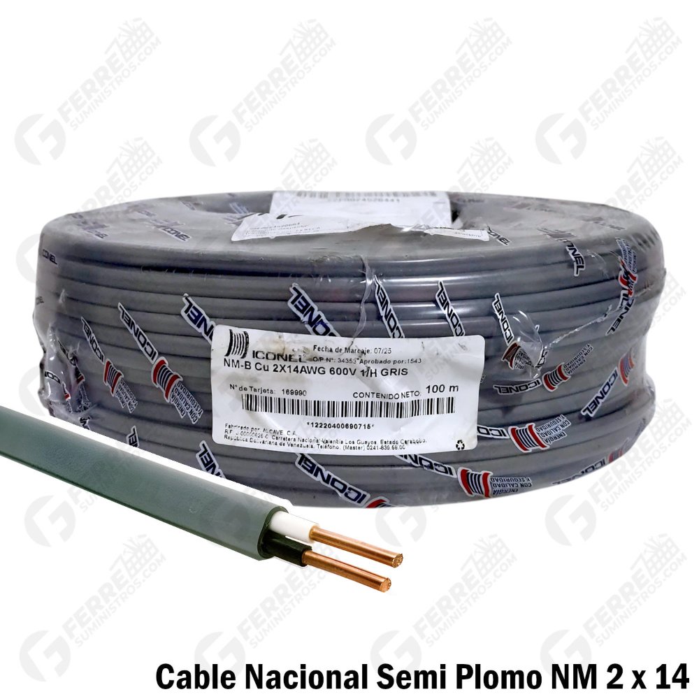METRO CABLE NM 2X14 PLOMO ICONEL
