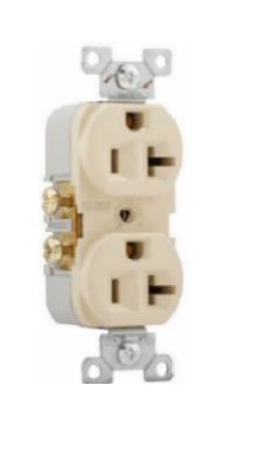TOMA DOBLE 125V 2X20A+T MARFIL COOPER