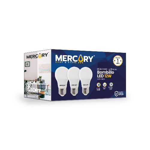 KIT X3 BOMBILLO LED 12W MERCURY