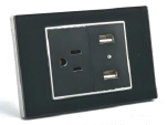 TOMACORRIENTE + USB NEGRO ELITE LUMISTAR