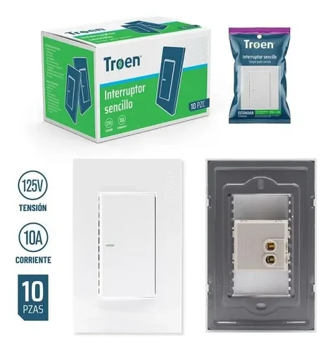 INTERRUPTOR SENCILLO BLANCO TROEN