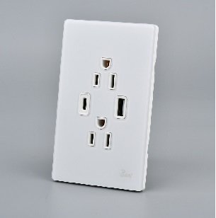 TOMA DOBLE + USB SERIE NEVE BARI
