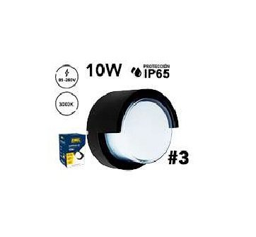 LAMPARA LED #3 10W NEGRA EXXEL