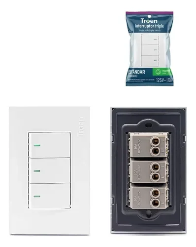 INTERRUPTOR TRIPLE BLANCO TROEN