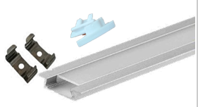 PERFIL EMPOTRABLE P/CINTA LED 2MT 18MM LUMISTAR