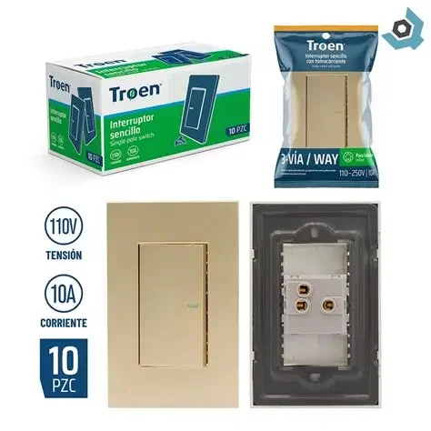 INTERRUPTOR SENCILLO GOLD TROEN