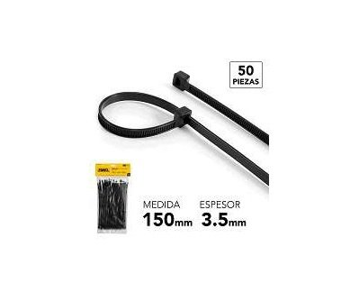 TIRRAP PLASTICO NEGRO 3.5X150MM EXXEL (50PZAS)