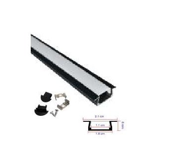 PERFIL P/CINTA LED 2MT NEGRO ILUM-VEN