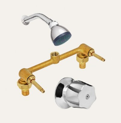GRUPO DE DUCHA DE 8” LLAVE DOBLE Y REGADERA