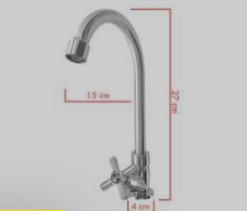 LLAVE P/LAVAMANOS 1/2” ABS. CUELLO DE CISNE MANILLA T/CRUCETA SATINADA