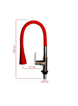 LLAVE PARA FREGADERO ROJA ACERO INOXIDABLE