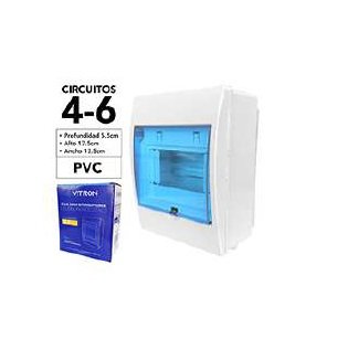 CAJA P/BREAKER TERMOMAGNETICO 4-6 POLOS VITRON