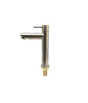 GRIFERIA P/LAVAMANOS A/F ACERO INOX. CUELLO CORTO SATINADO M.A.