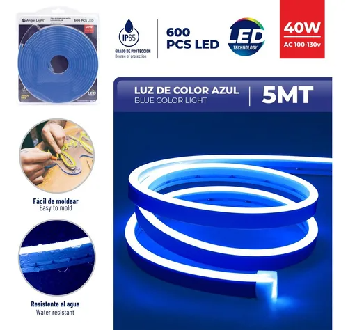 KIT CINTA NEON AZUL 5MTS 110V ANGEL LIGHT