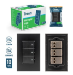 INTERRUPTOR TRIPLE NEGRO TROEN