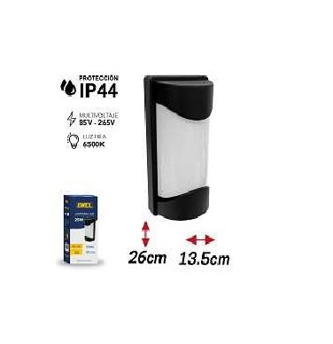 LAMPARA LED #4 25W NEGRA EXXEL