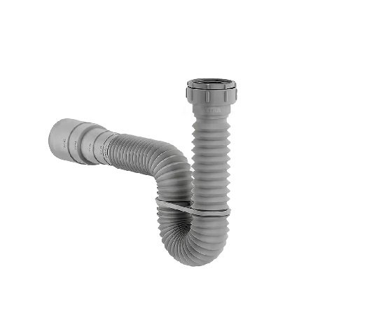 SIFON FLEXIBLE UNIVERSAL GRIS P/COCINA Y LAVAMANOS M.A.