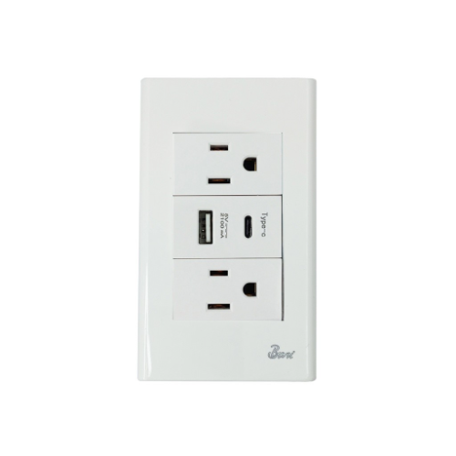 TOMA DOBLE + USB SERIE SEMPLICE BARI