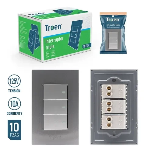 INTERRUPTOR TRIPLE PLATA TROEN