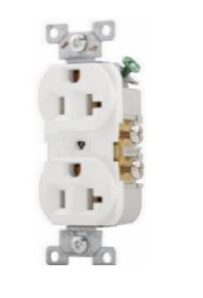 TOMA DOBLE 125V 2X20A+T BLANCO COOPER