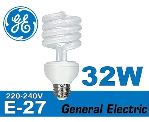 BOMBILLO ESPIRAL 32W 220V E27 G.E.