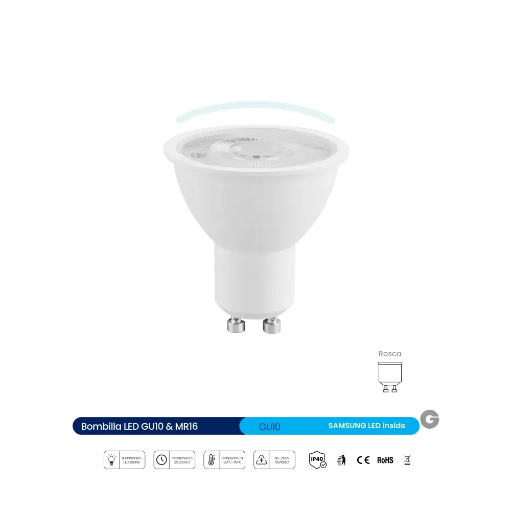BOMBILLO LED GU10 5W LUZ BLANCA SAMSUNG IGOTO