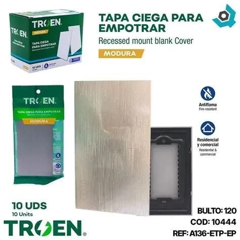 TAPA CIEGA PLATA TROEN