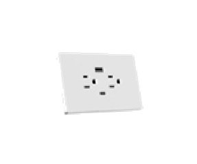 TOMA DOBLE C/TIERRA + USB DOBLE PRISMA 3WAY BLANCO 15A LUMISTAR