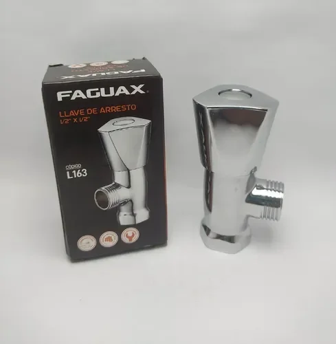 LLAVE DE ARRESTO 1/2x1/2 CUERPO BRONCE TRIANGULAR FAGUAX