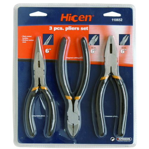 Juego de 3 Pinzas 6” Hicen