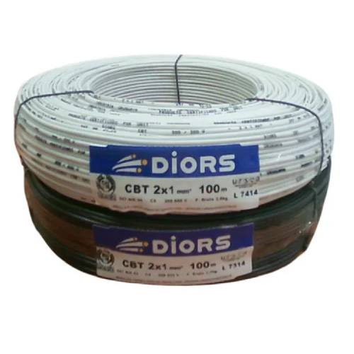 Cable Gemelo 2 x 1mm  Blanco DIORS de 100 mtrs