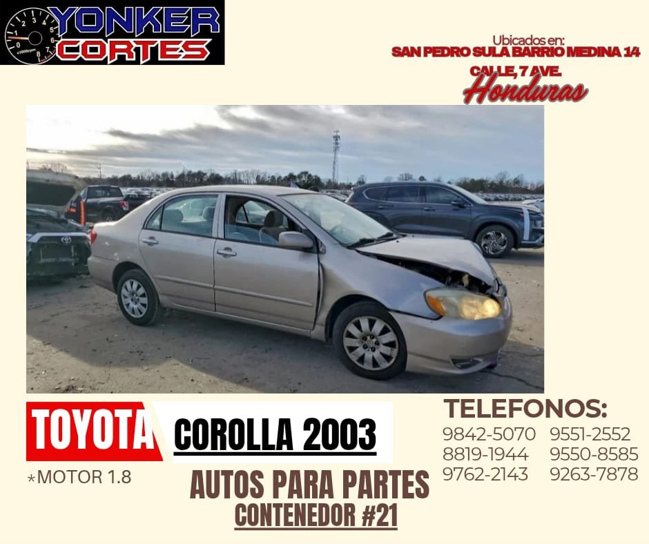 Motor Corolla 2003 1.8L  Cont.#21