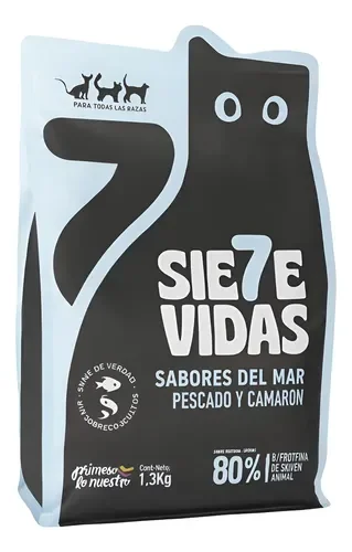 SIETE VIDAS SABORES DEL MAR PESCADO Y CAMARON X 1.3KG