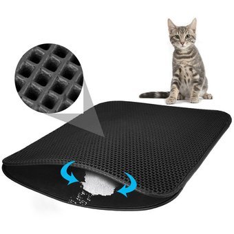 TAPETE PARA ARENERO NEGRO 60L X 45A