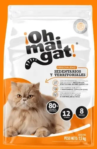OH MAI GAT NARANJA SEDENTARIOS Y TERRITORIALES  X 1.5 KG