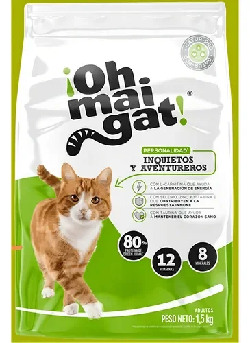 OH MAI GAT VERDE INQUIETOS Y AVENTUREROS  X 1.5 KG