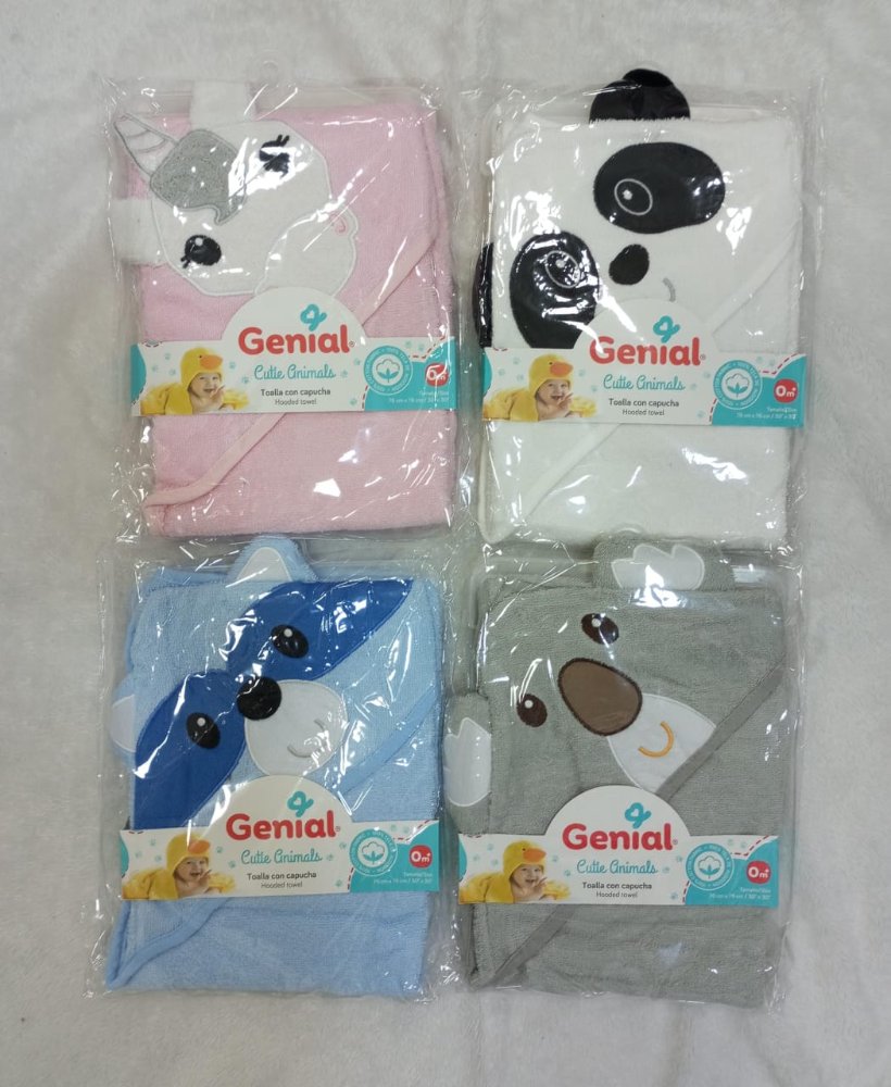 GN-0435D TOALLA/CAPUCHA GENIAL CUTIE ANIMALS