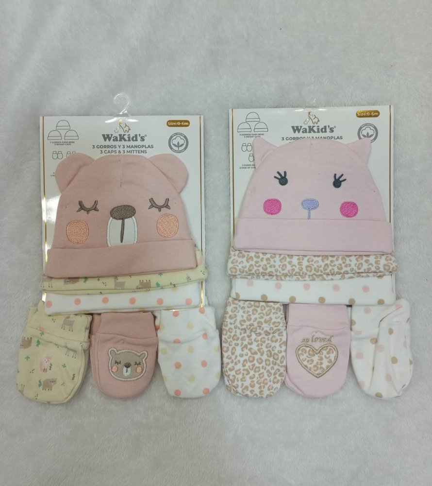 A-77865 SET GORRO Y MANOPLAS WAKIDS 6PZ