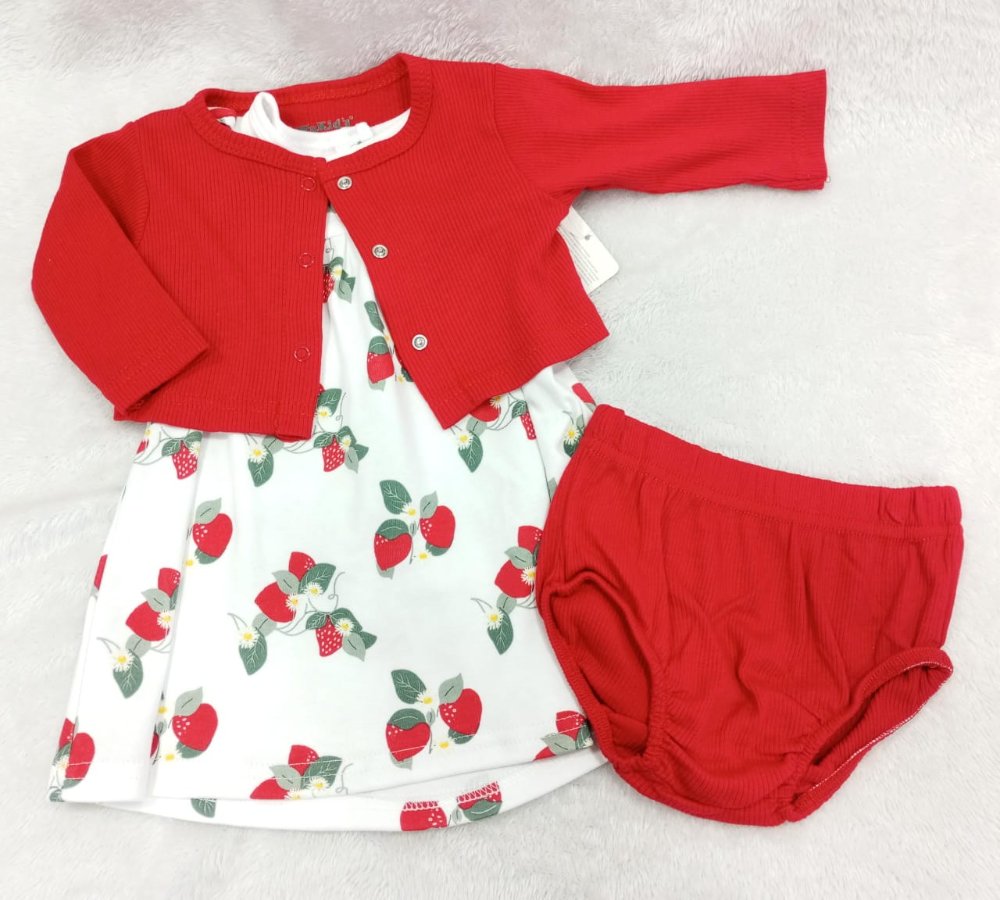 R-90947 SET VESTIDO+CHAQ+PANT. P/BEBE